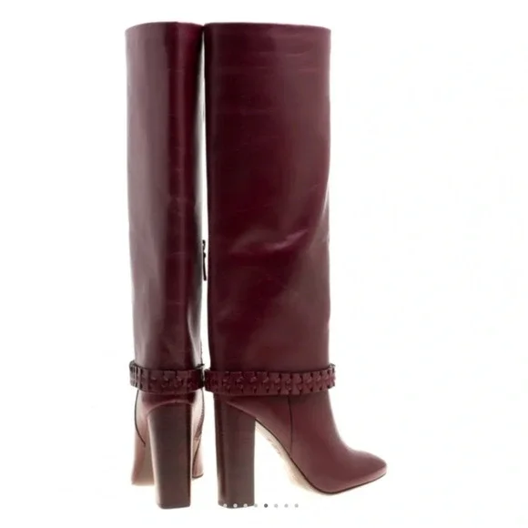 Women's Sarava Long Boots Brown Tory Burch leather boho spring classic designer
